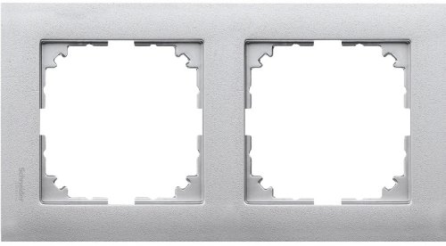 Рамка универсальная Schneider Electric Merten M-Pure 2-м. алюминий  картинка